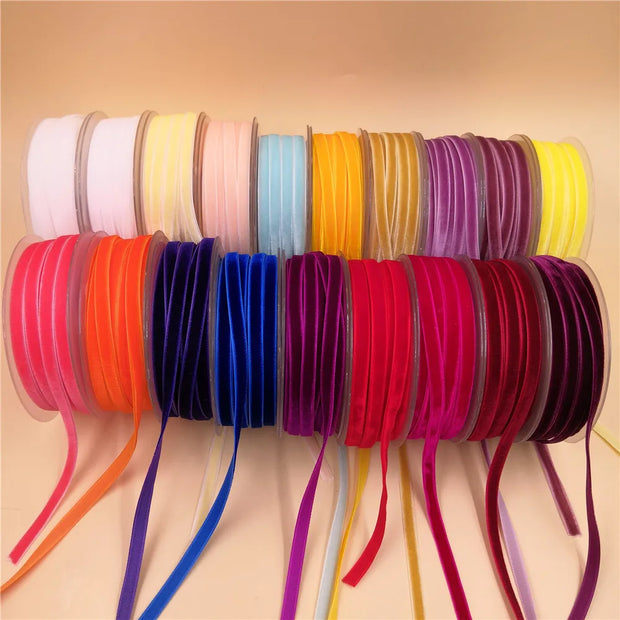 6/9/15/25mm Dark Red Single Face Nylon Velvet Ribbon For Handmade Gift Bouquet Wrapping Supplies Home Party Decoration Christmas