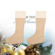6pcs/set Large Burlap Christmas Stockings Jute Xmas Stocking Plain Fireplace Decor Decoration Sock Christmas Tree Ornaments
