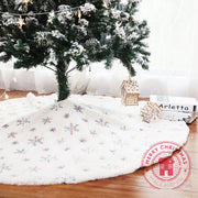 90cm 122cm White Christmas Tree Skirt Plush Faux Fur Carpet Xmas Floor Mat Ornaments Wedding Birthday New Year Christmas Decor