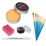 2/4/5PCS SFX Makeup Set Special Effect Halloween Party Wound Scar Wax Makeup with Spatula Sponge to Create a Blood Splash Shape