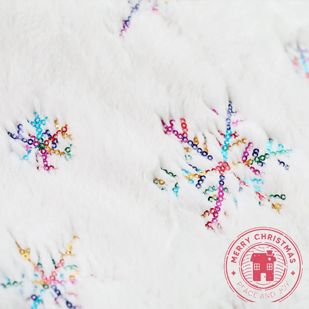 White Christmas Tree Skirt Plush Gold Silver Beaded Embroidered Trees Carpet Merry Christmas Decorations Ornament New Year Decor