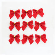 Christmas Tree Bow-knot Decorations for home Baubles Merry XMAS Party Garden Bows Ornament 12PCS Xmas-0006-RD