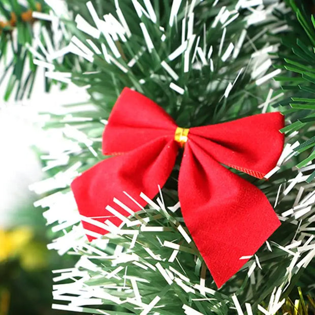Christmas Tree Bow-knot Decorations for home Baubles Merry XMAS Party Garden Bows Ornament 12PCS Xmas-0006-RD