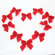 Christmas Tree Bow-knot Decorations for home Baubles Merry XMAS Party Garden Bows Ornament 12PCS Xmas-0006-RD