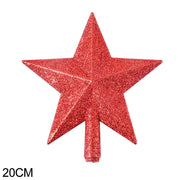 15/20cm Christmas Tree Top Star Merry Christmas Decorations for Home Shiny Gold Powder Five-pointed Star New Year's Ornament