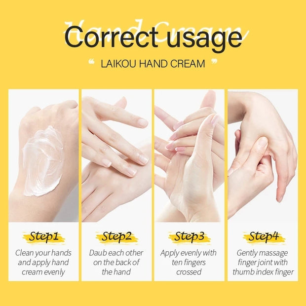 4pcs Deep Moisturizing Refreshing Hand Cream Sakura Matcha Shea Butter Chamomile Gentle Soften Keratin Improve Dry Body Lotion