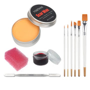 2/4/5PCS SFX Makeup Set Special Effect Halloween Party Wound Scar Wax Makeup with Spatula Sponge to Create a Blood Splash Shape