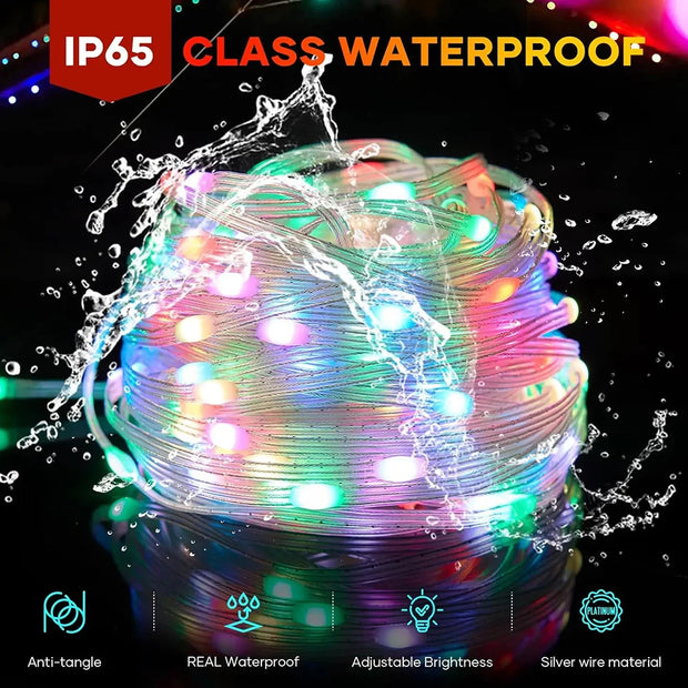 Intelligent Christmas Tree Sprite String Light 40M RGB IC Bluetooth DIY LED Waterproof String Light USB Christmas Light