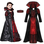 Gothic Vampire Costume for Baby Girls Halloween Princess Party Clothes Kids Cosplay Dress Children Masquerade Devil Ghost Outfit