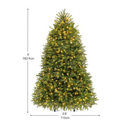 TAUS 6ft 7.5ft Prelit Artificial Christmas Tree w/ 2 Light Color & 8 to 11 Modes