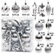 29/36/40pcs Christmas Ball Silver Red Christmas Tree Hanging Pendants Printed Special-shaped Gold Christmas Spheres 2024 New