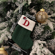 Christmas Stockings Xmas Gift Knitting Socks Pendant Red A-Z Letter Hanging Stock Christmas Tree Decor Ornament Navidad Gift Bag