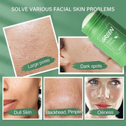 Green Tea Mask Stick Remove Blackheads Acne Deep Cleansing Purifying Clay Mask Oil Control Solid Mask Moisturizing Skin Care (Copy)