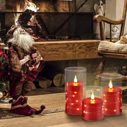 3Pcs Flickering Flameless Candles Battery Operated Candles LED Candles with Remote Timer for Home Halloween and Christmas Decor