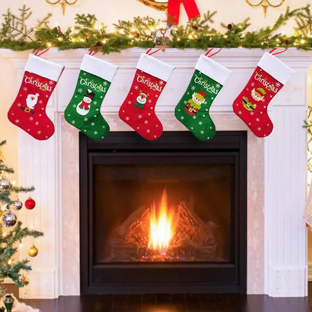 Christmas Stockings Merry Christmas Hanging Sock Rustic Christmas Stockings Hung Xmas Tree New Year Holiday Decoration