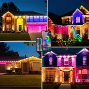 RGB Eaves Lights Smart Bluetooth APP Permanent Outdoor Music Sync Light Waterproof Christmas LED Strings 15M 30M 60M 90M 150M