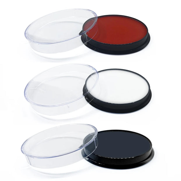Water Based Face Body Paint Red White Balck, Water Activated Face Painting for Party, Non Toxic Facepaints for Halloween Demon