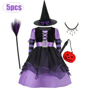 Girls Cospaly Ghost Bride Black Red Costume Kids Corpse Bride Costumes Children Vampire Toddler Punky Halloween Witch Costume