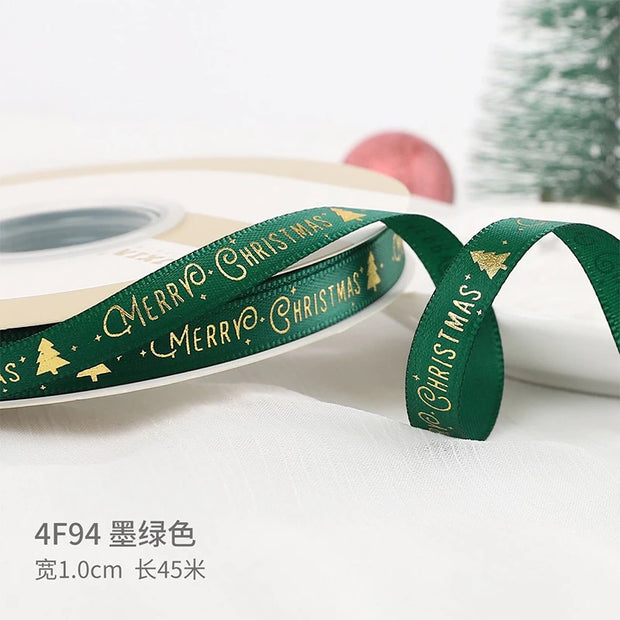 5Yards Christmas Ribbon Printed Christmas Polyester Ribbon For Handmade Design Christma Decoration DIY Cake Bouquet Gift Packing
