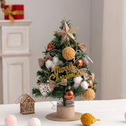 Desktop Christmas Tree Flocking Pink Set Mini Christmas Tree Ornaments DIY Christmas Gift Christmas Tree Decoration
