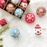 6 Christmas Decoration Felt Balls Small Hanging Christmas Snowflakes Snowman Garland Christmas Tree Decorations Christmas Gifts