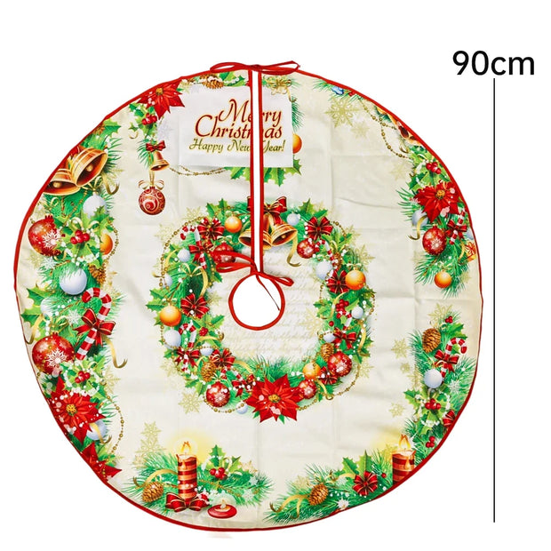 Christmas Tree Skirt Classic Christmas Tree Carpet Base Mat Xmas Trees Skirts Base Cover Home Indoor Party New Year Decorations