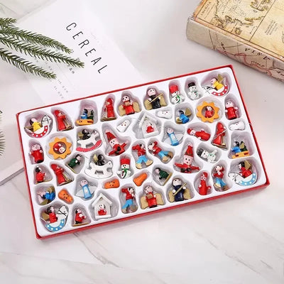 Creative Christmas Tree Decoration Wooden Small Pendant Small Ornaments Boxed Window Props Ornaments Christmas Decorations