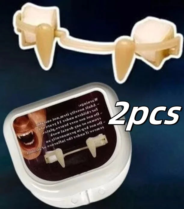 Retractable Vampire Teeth Halloween Vampire Fangs Dentures Vampire Teeth Horror Halloween Cosplay Party Decoration Fake Teeth