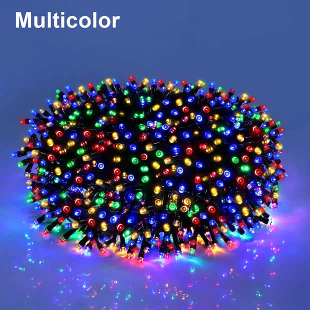 10/20/50/100m LED String Christmas Light With EU US Power Adapter Outdoor Waterproof Fairy Garland Lights Halloween Garden Decor