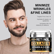 Retinol Collagen Face Cream Skincare Smooth Wrinkles  Moisturizing Brightening Hydrating Firming Facial Face Men Women Cosmetics