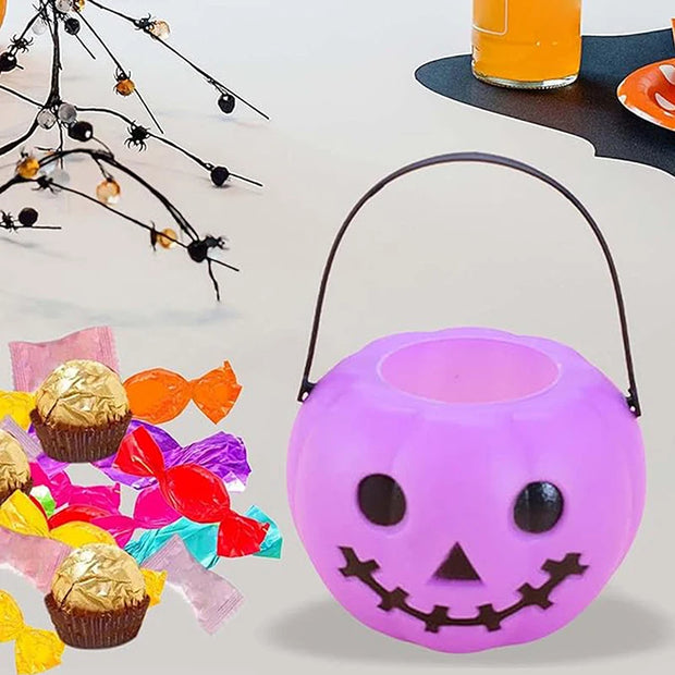 Halloween Candy Bucket White Green Purple Ghost Pumpkin Basket Kids Favor Candy Holder Trick Or Treat Halloween Party Decoration