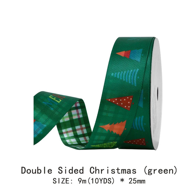 10 Yards/Roll Christmas Series Ribbon Festive Atmosphere Tree Decoration Xmas Gifts Packaging DIY Handmade material Cake Baking