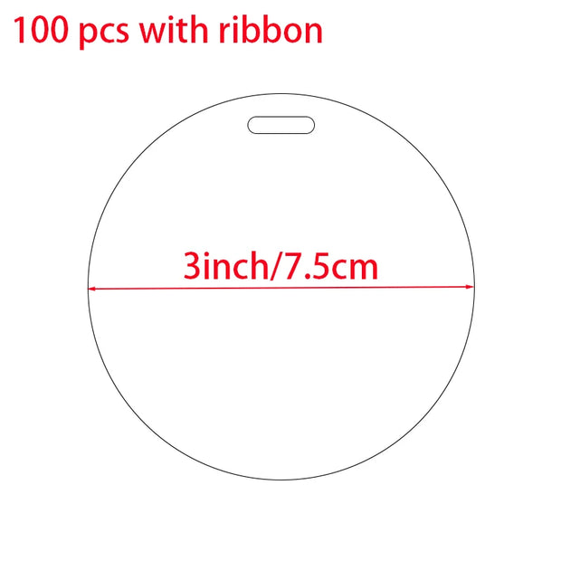 Christmas Tree Ornaments Blanks Clear Round Acrylic Flat Disc DIY Crafts for Christmas Winter New Year Party Hanging Decorations