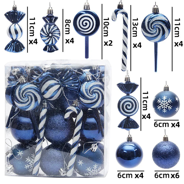 29/36/40pcs Champagne Special-shaped Christmas Ball Ornaments Christmas Tree Party Decoration New Year Christmas Spheres Pendant