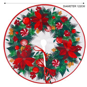 Christmas Tree Skirt Xmas Tree Mat Plush Trees Skirts Flowers Surround Bottom Carpet Base Round Cover Rug New Year Party Decor