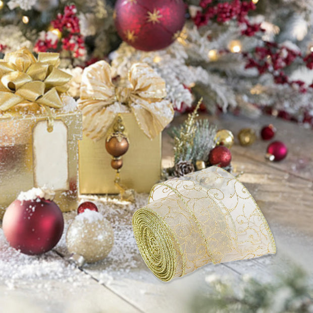 Christmas Decoration Ribbon Silk Ribbon Christmas Gift Tie Gift Box Tie Festive Atmosphere Decoration Supplies Ribbon Wrapping