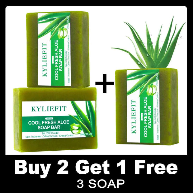 AILKE Aloe Vera Whitening Soap, Remove Spot, Pimples, Skin Radiant, Improve Skin Luster, Vegan Bath Wash for Women Men