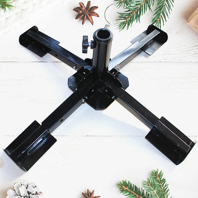 Christmas Tree Stand 360° Rotating Artificial Tree Bracket Electric Outlets Adjustable Universal Christmas Tree Metal Base 2023