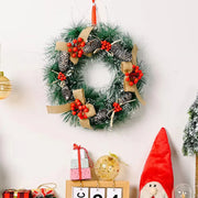 Christmas Hanging Decorations Versatile PVC Door Decor Wreaths Bow/Berry/Santa/Reindeer Artificial Wreaths Home New Years Gifts