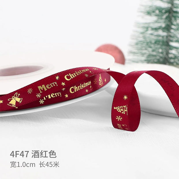 5Yards Christmas Ribbon Printed Christmas Polyester Ribbon For Handmade Design Christma Decoration DIY Cake Bouquet Gift Packing