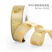 5Yards Christmas Ribbon Printed Christmas Polyester Ribbon For Handmade Design Christma Decoration DIY Cake Bouquet Gift Packing