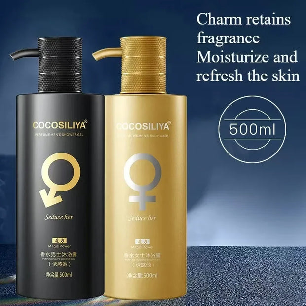 500ML Pheromone Shower Gel,Deep Cleaning Glamour Lure Bath Lotion with Charming Seductive Fragrance,For Man to Attract Woman