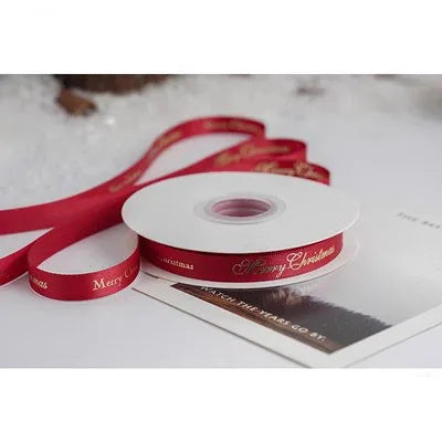 New 10/15/25mm 15 Meters Christmas Ribbon Printed Grosgrain Ribbon Tape For Handmade Design Christmas Decoration Gift Packing