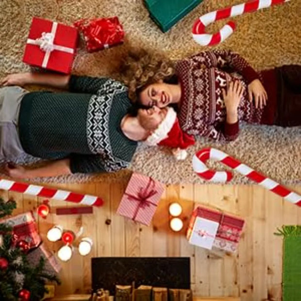 3pcs 35 Inch Inflatable Christmas Candy Cane for Indoor Outdoor Holiday Yard Decorations Festive Xmas Decorations Gift Party Fa