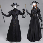 Plague Doctor Cosplay Dress Set Halloween Cosplay Costume Medieval Punk Birdman Masquerade Party Costume Props Female