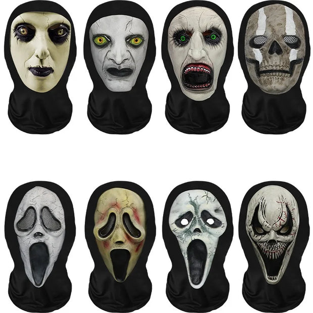 Halloween Horror Masks Skull Ghost Funny Masquerade Scream Digital Print Thriller Grimace Mask Cosplay Props Party Mask