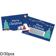 10pcs Christmas Scratch Cards Set DIY Gift Vouchers with Santa Claus & Tree Designs, Fun Holiday Party Game Prizes
