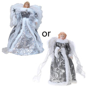 Christmas Tree Toppers Girl Shaped Ornament Angeled Statue Plush with feather Wing  Angeled Decorations for Party Supplies