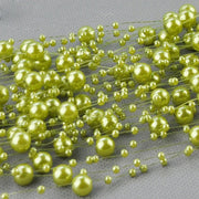 10M 3-8mm Beads Garland Pearl Strands Fish Chain Ribbon for Christmas Tree Wreath Gift Wrapping Decoration