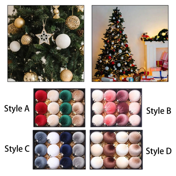 12 Pieces Christmas Ball Ornaments 8 cm Christmas Tree Hanging Decorations Xmas Decor for Wreath Wedding Party Birthday New Year
